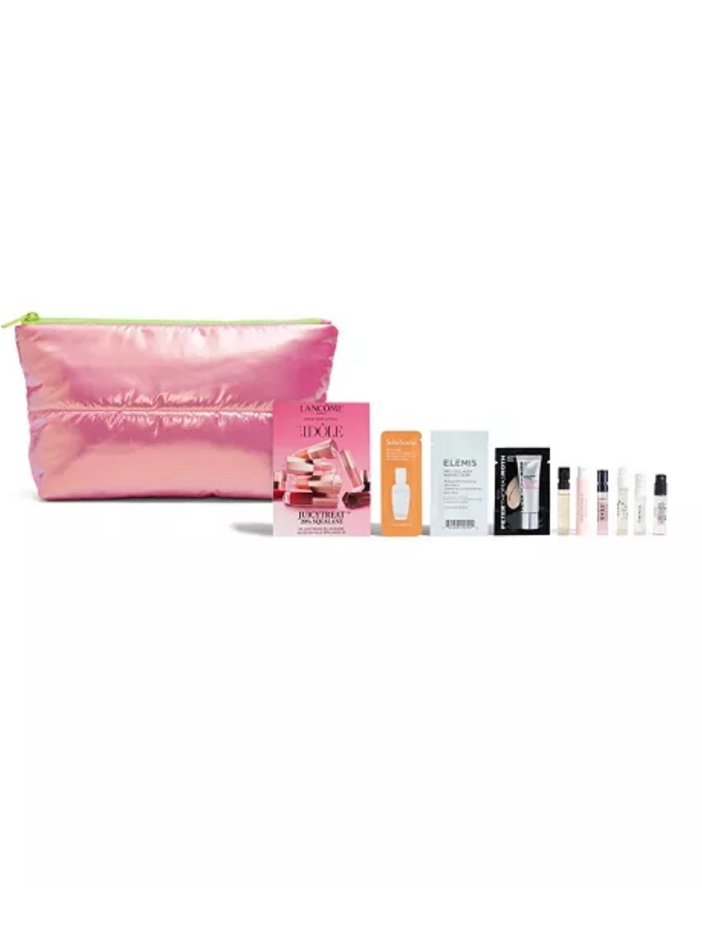 Macy’s Pink Holographic Makeup Pouch & 10-Piece Cosmetics Sampler